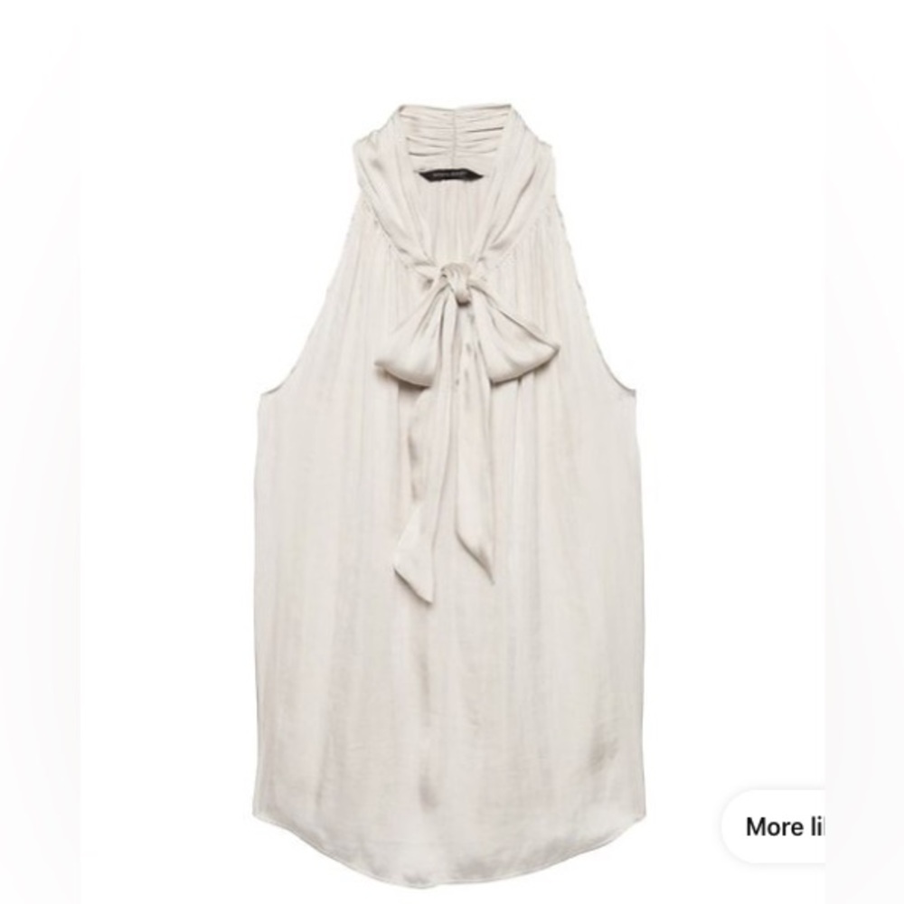 Banana Republic Soft Satin Tie Neck Shell